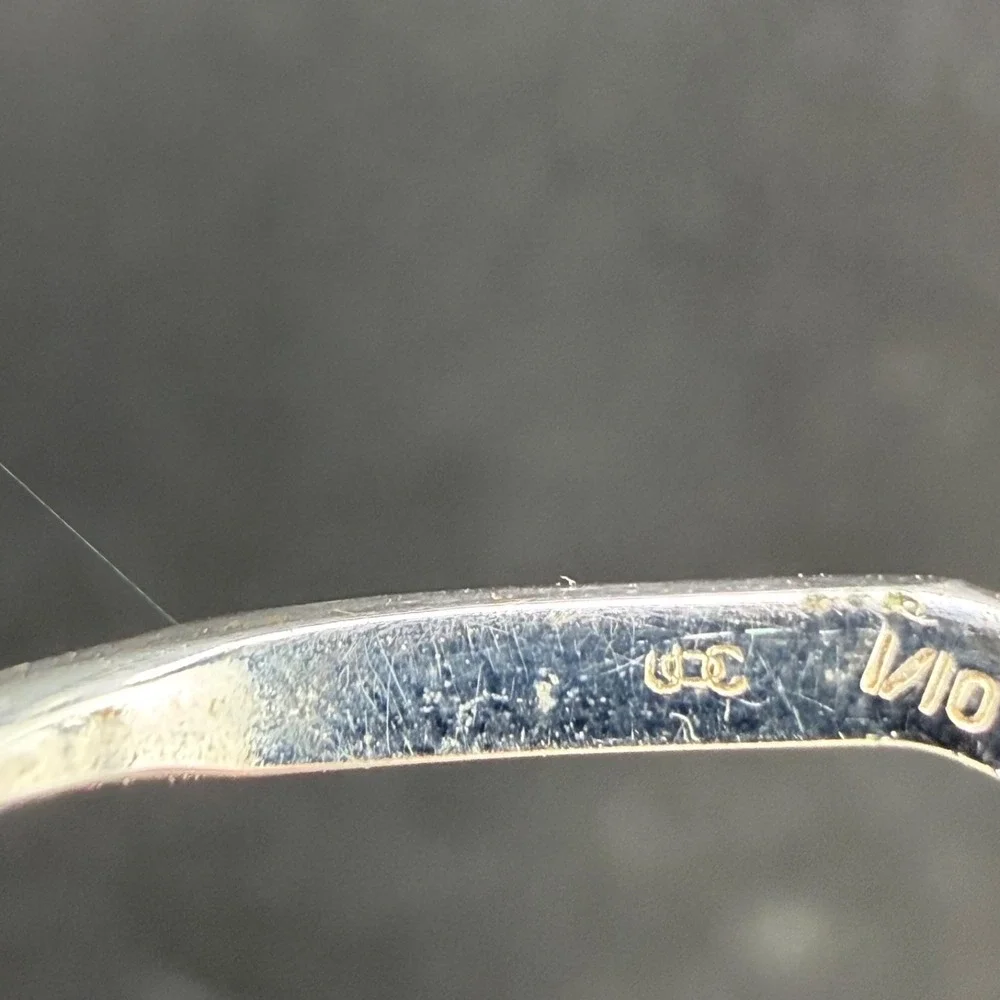 Vintage 1/10 12K GF Wire Frame Glasses Silver Round Engraved Bridge 26415